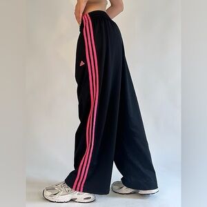 Adidas Baggy Trackpants 2x Black and Pink